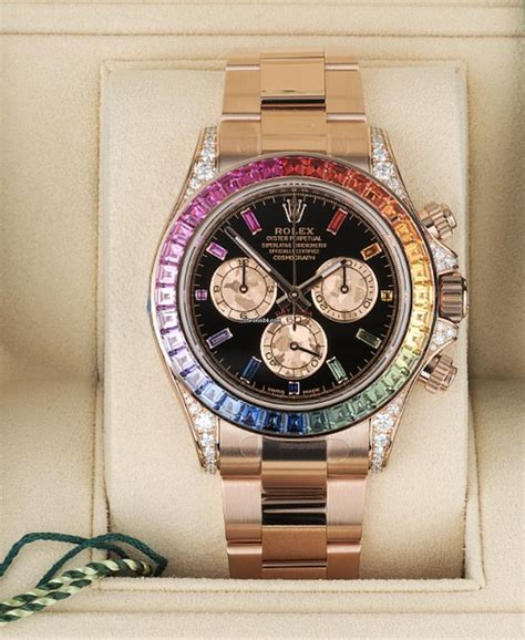 rolex daytona raingold original price|Rolex rainbow 116595.